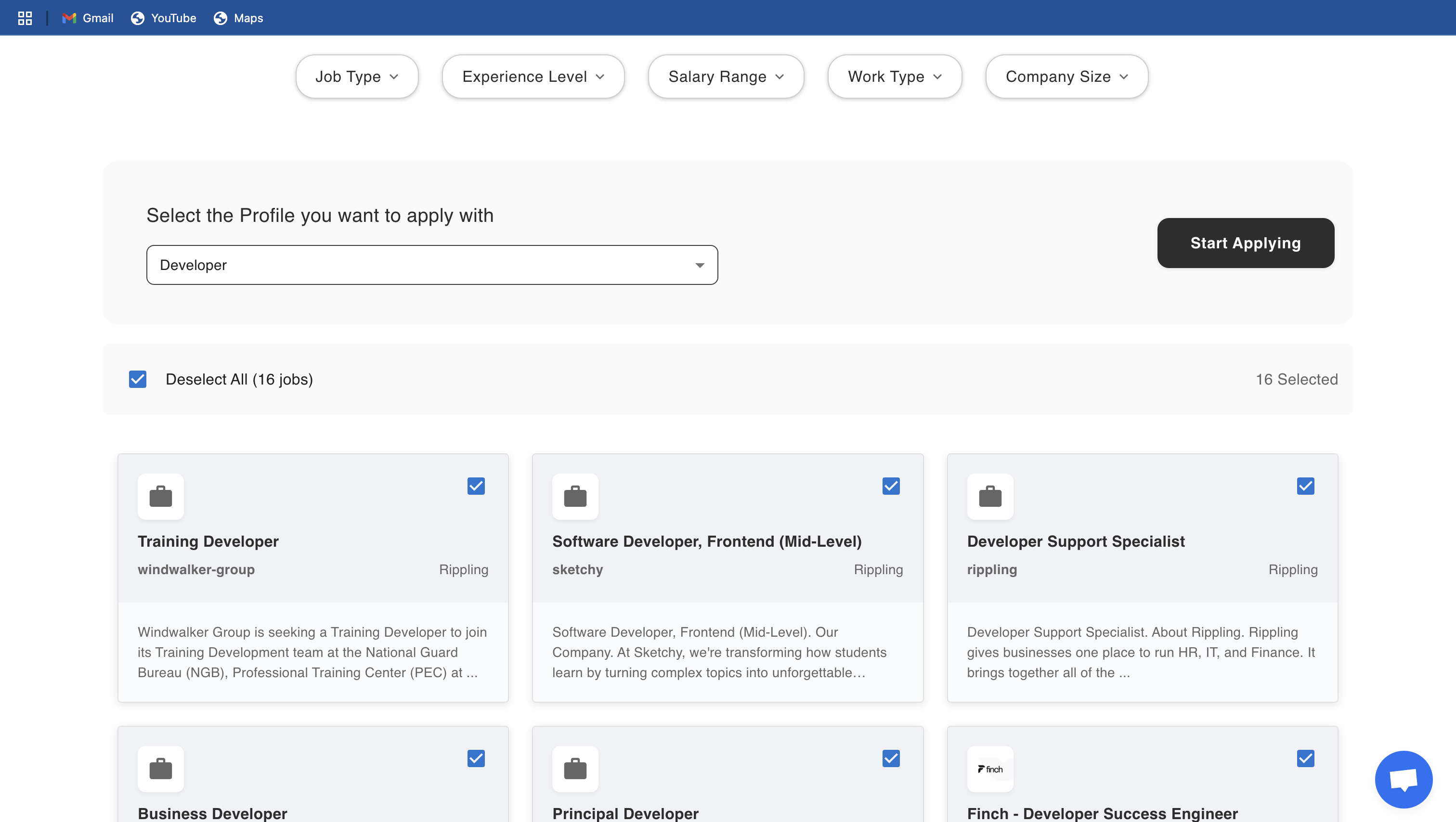 AI Job Application Dashboard